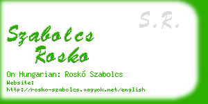 szabolcs rosko business card
